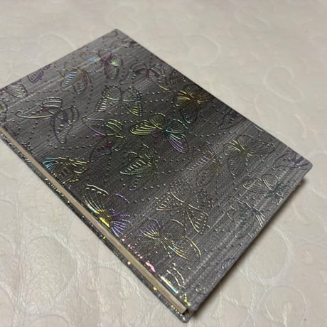 【新商品】蝶々🦋ホログラム　通常御朱印帳　茶グレー系　きなり和紙　24山　バンドつき