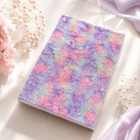 【新商品】キラキラレース＆合皮の通常御朱印帳　虹色ラベンダー🪻🌈　24山 バンド付