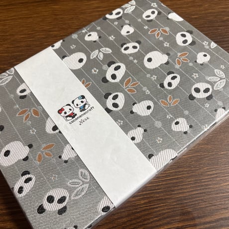B5見開き御朱印帳　銀ぱん🐼　24山　neneバンド付