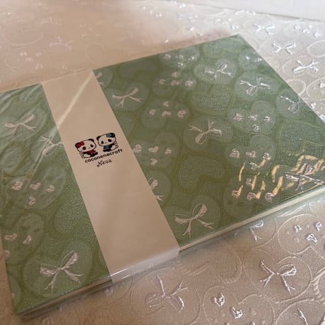キラキラハートシリーズ グリーン💚✨ B5見開き御朱印帳 24山 バンド付き
