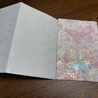 蝶々🦋柄本文 通常御朱印帳【18cm×12cm  】 24山 バンド付き