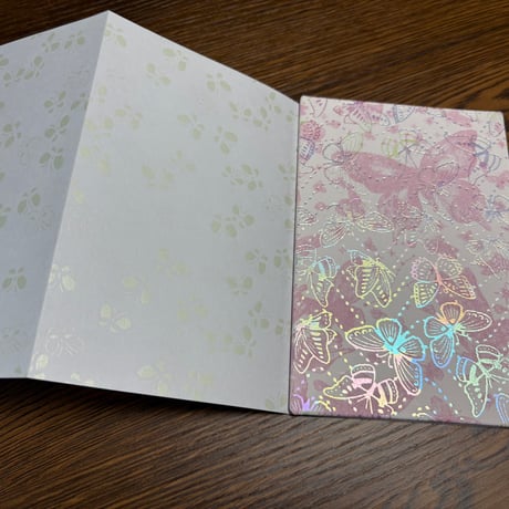 蝶々🦋柄本文 通常御朱印帳【18cm×12cm  】 24山 バンド付き
