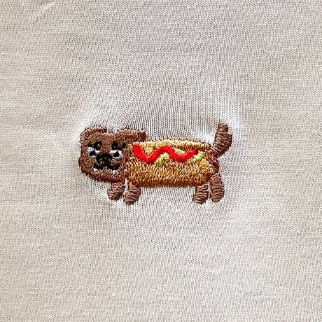 shi shi dog 刺繍T（アイボリー）