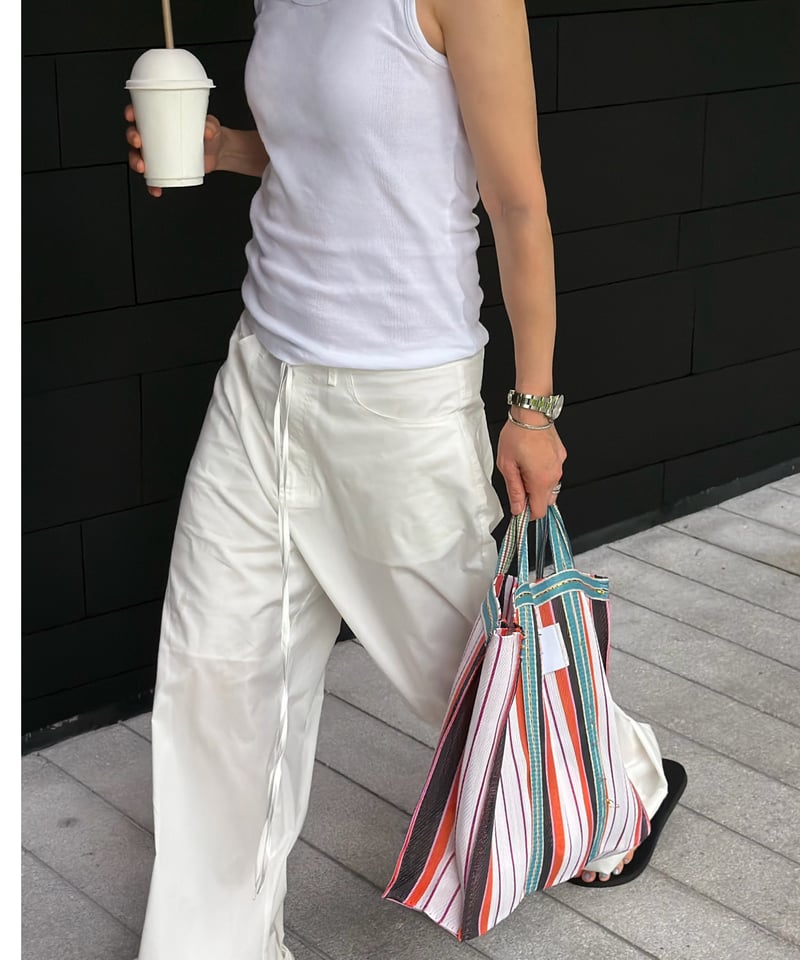 ok.soon casual light pants white 白 オクスン casual light pants(white/red) | ok.soon