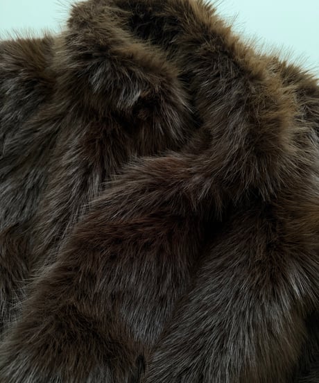 faux fur cropped coat brown