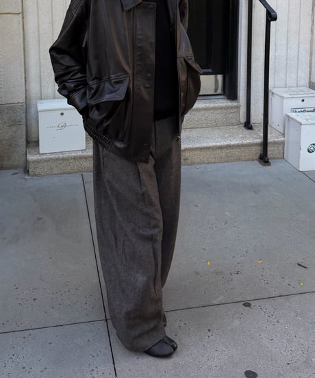 wool tweed wide slacks
