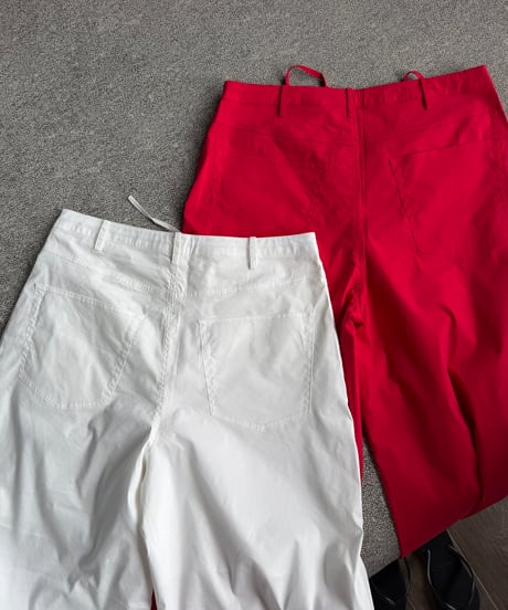 casual light pants(white,red)