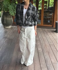 casual light pants(white/red)