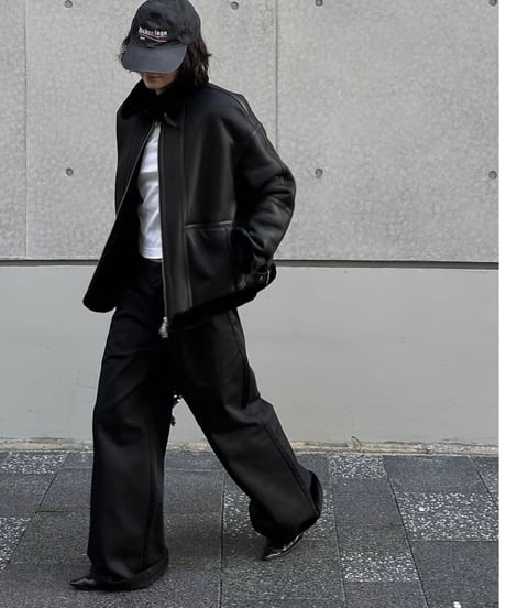 ok.soon×dickies wide chino pants (black)