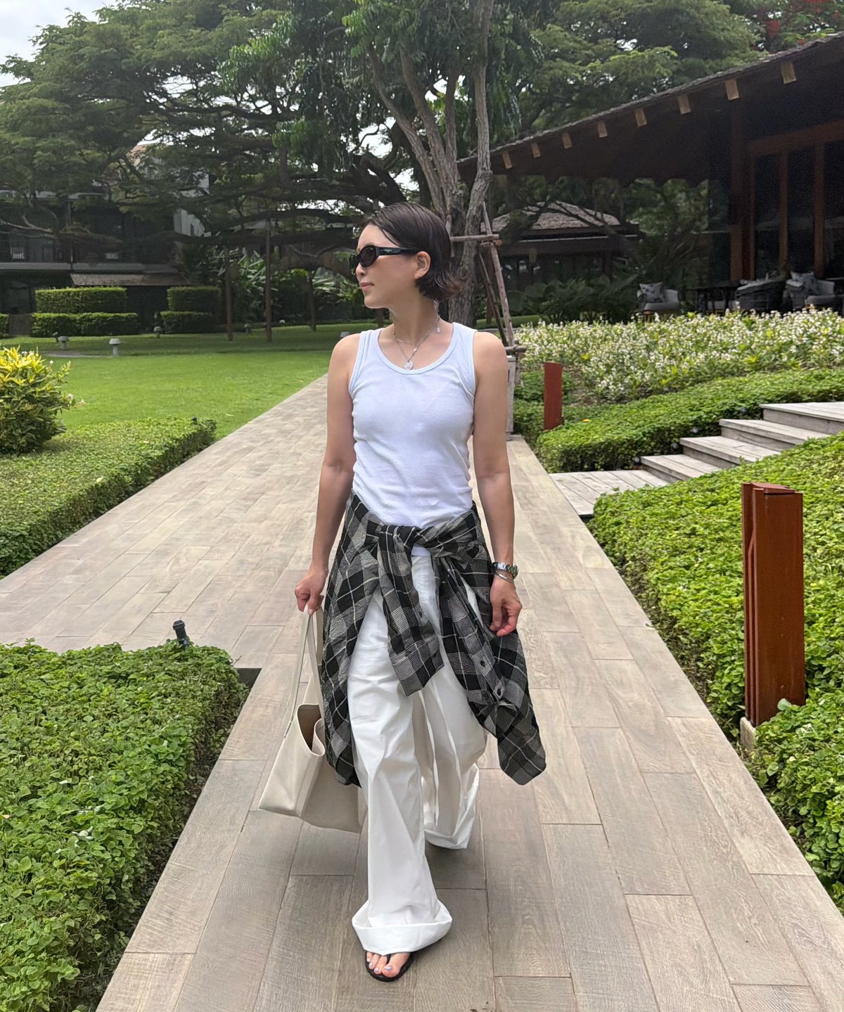 casual light pants(white/red) | ok.soon