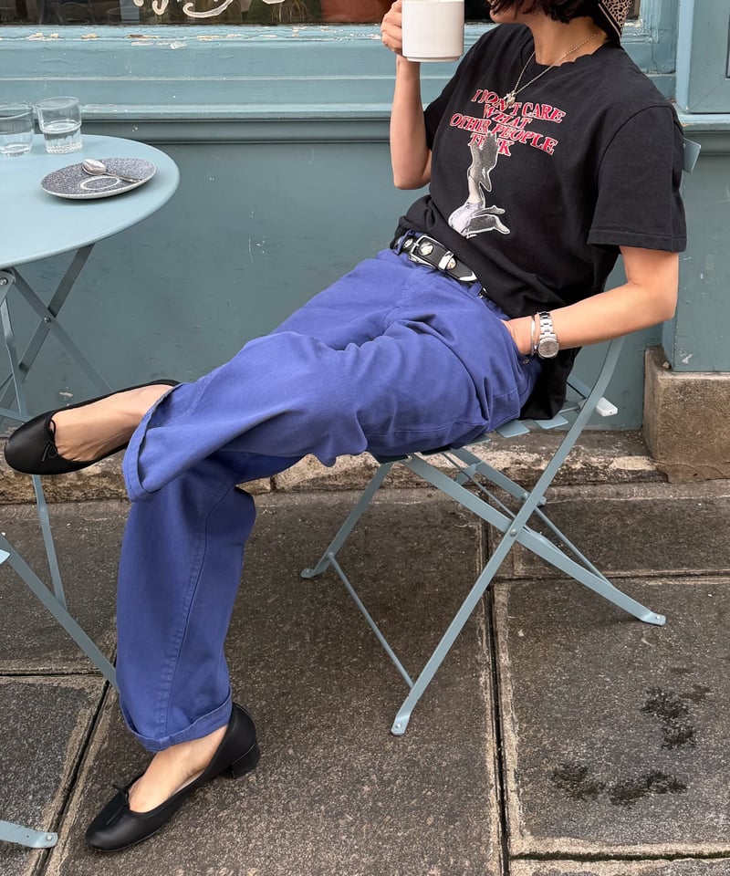 vintage blue cotton pants ⚠️初回と同じサイズになります | ok.