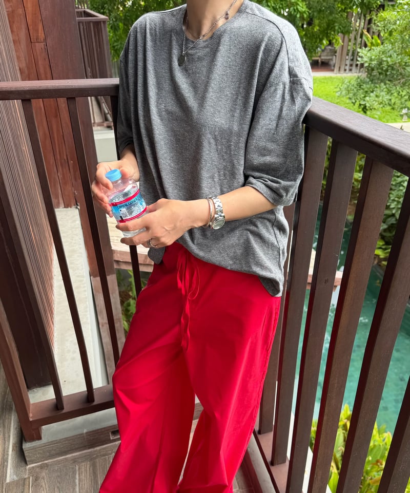 casual light pants(white/red) | ok.soon