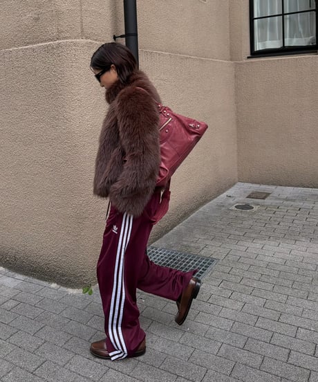 faux fur cropped coat brown
