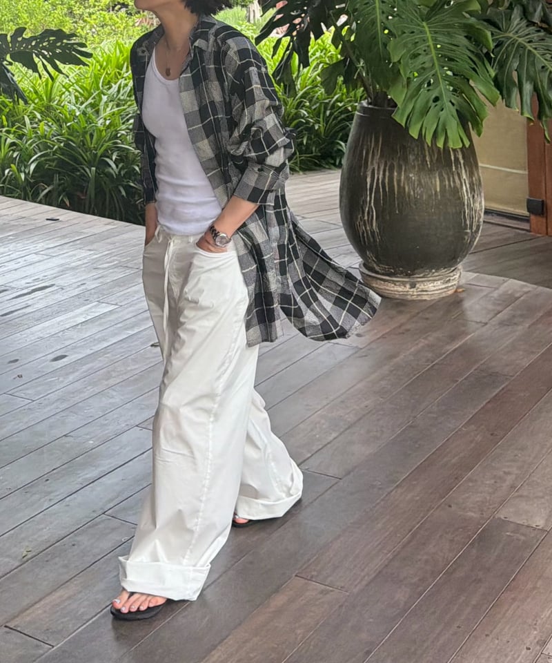 ok.soon casual light pants white 白 オクスン casual light pants(white/red) | ok.soon