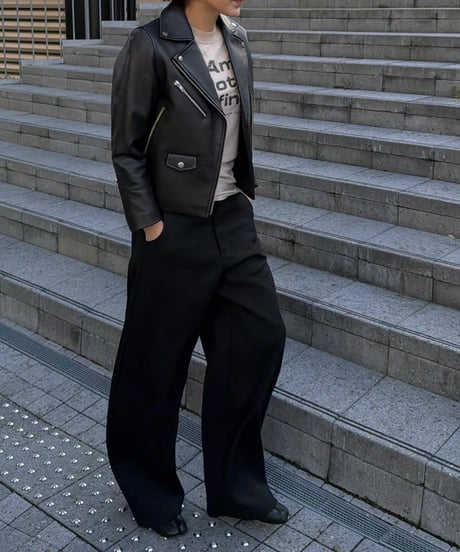 medium wide pants black