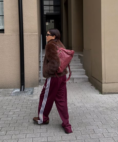 faux fur cropped coat brown