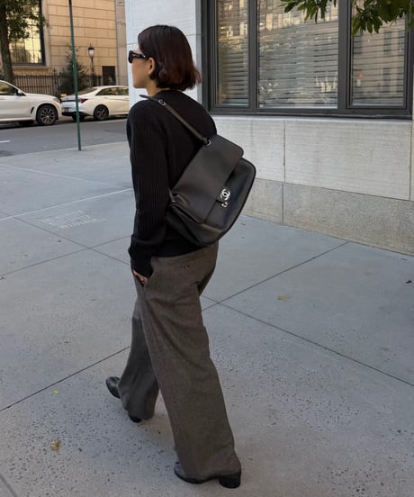 wool tweed wide slacks