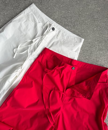 casual light pants(white,red)