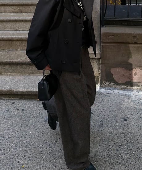 wool tweed wide slacks