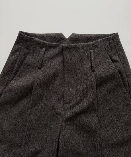 wool tweed wide slacks