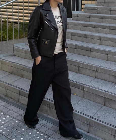 medium wide pants black