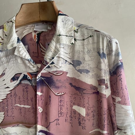 Traditional Japanese Pattern S/S Rayon Shirt [19936]