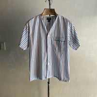 Stripe No-Collar Shirt [20111]
