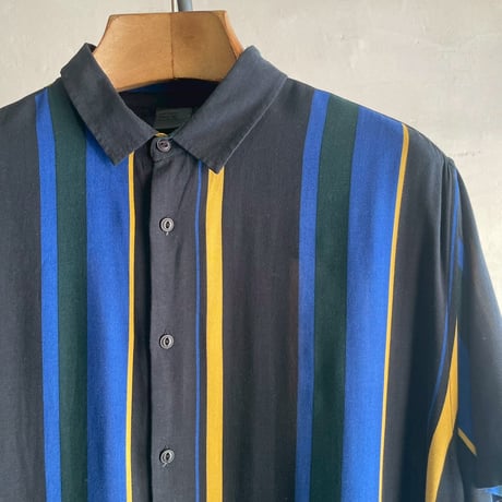 S/S Rayon Stripe Shirt [19857]
