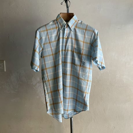70s Cotton S/S Check B.D. Shirt [19944]