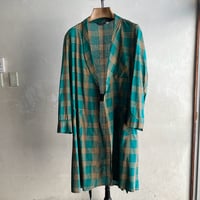60s Towncraft Cotton Madras Check Gown [20269]