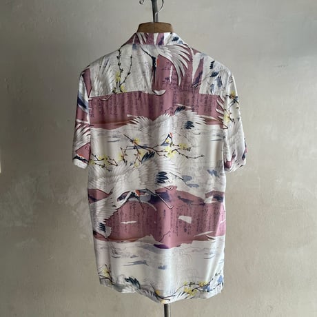 Traditional Japanese Pattern S/S Rayon Shirt [19936]