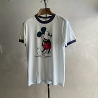 70~80s Mickey Mouse Ringer Tee [20059]