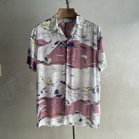 Traditional Japanese Pattern S/S Rayon Shirt [19936]
