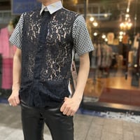 Crazy Pattern See-Through Shirt [19815]