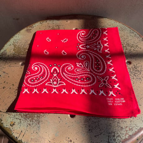 60s Paisley Pattern Cotton Bandana [20168]
