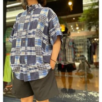Cotton Madras Check Patchwork B.D. Shirt [19904]