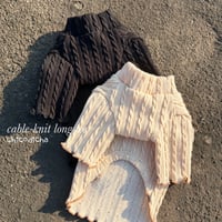 【予約】chicodicha ... cable-knit long tee