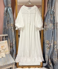 70s vintage flower embroidered white lace dress