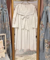 70s vintage sailor collar white dress