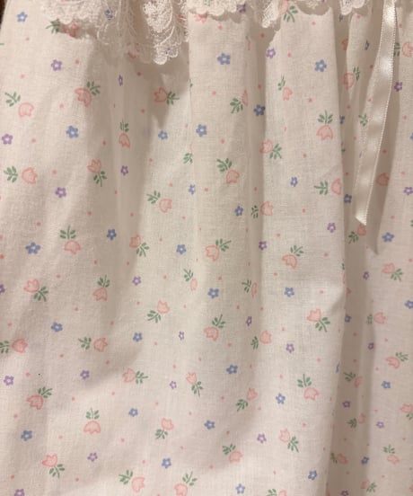 80s vintage flower pattern no sleeve dress