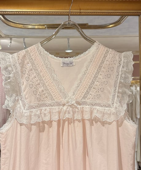 80s vintage ribbon lace-up no sleeves dress