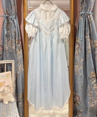 80s vintage flower embroidered satin dress