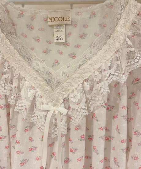 80s vintage flower pattern lace dress