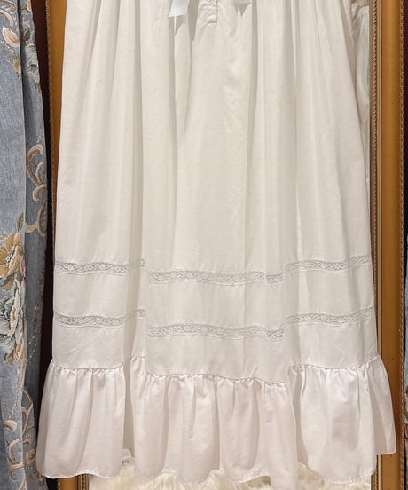 80s vintage lace&satin ribbon no sleeves dress