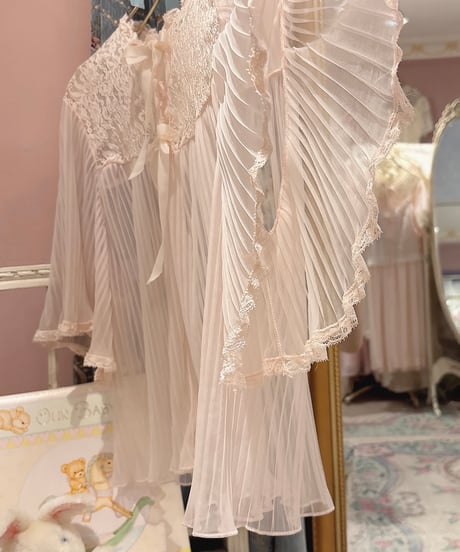 60s vintage pleats gown top