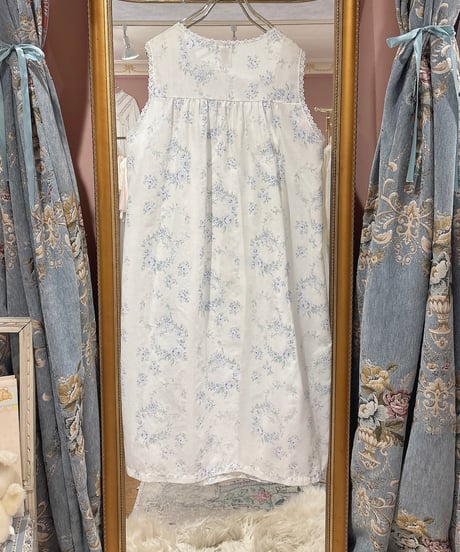 80s vintage flower embroidered no sleeve dress