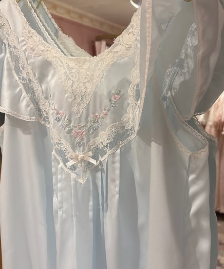 80s vintage flower embroidered satin dress