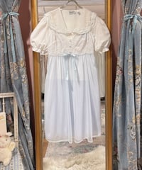 60s vintage chiffon×lace no sleeve dress
