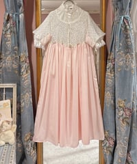 70svintage rose motif crochet dress