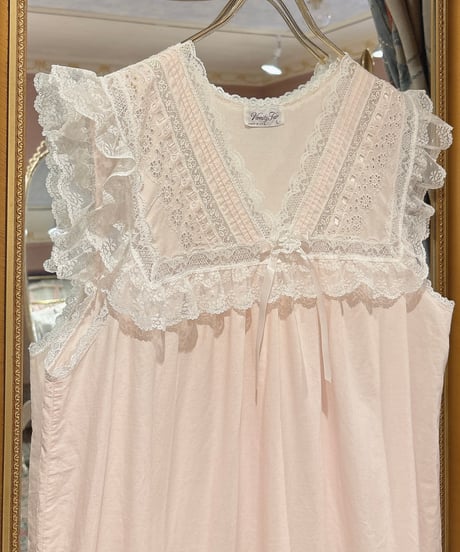 80s vintage ribbon lace-up no sleeves dress